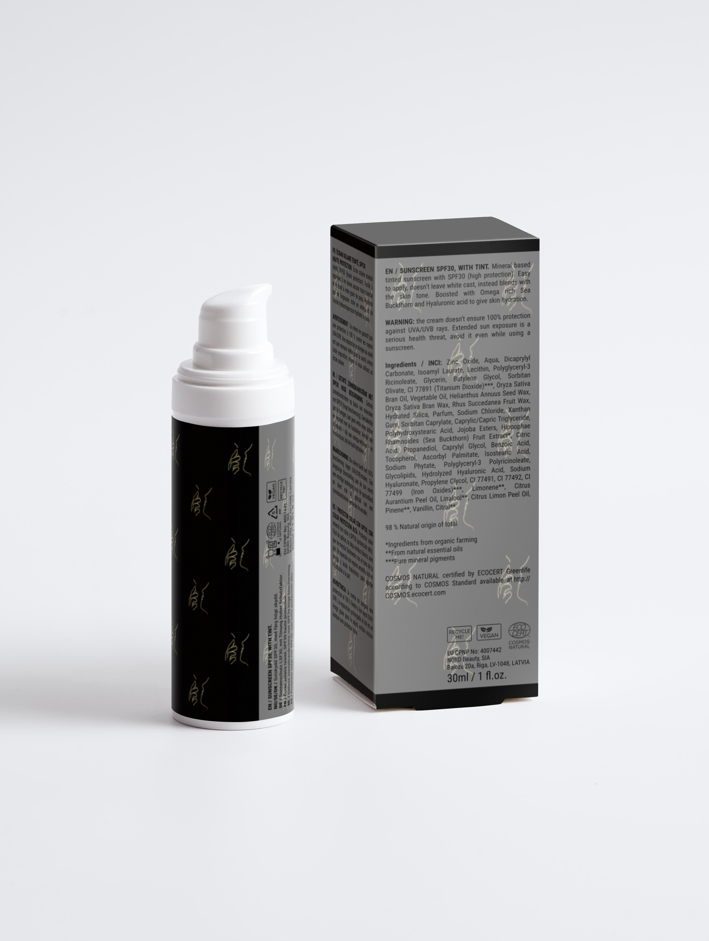 Sunscreen SPF30, with tint